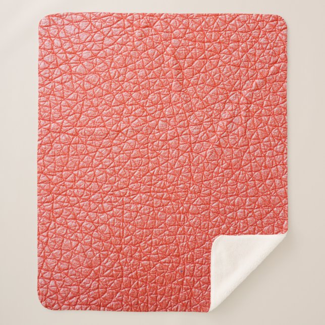 Sample of orange leather upholstery textureabstrac sherpa blanket (Front)