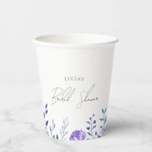 Sample Purple Floral Garden Bridal Favours Paper Cups