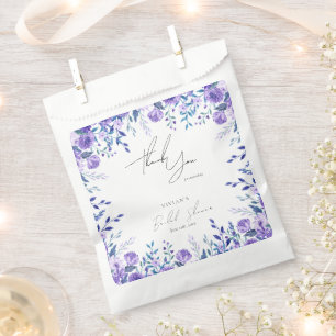 Sample Purple Floral Garden Bridal Shower Favour Bags