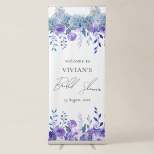 Sample Purple Floral Garden Bridal Shower Welcome Retractable Banner