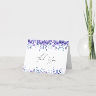 Sample Purple Floral Garden Thank You Card