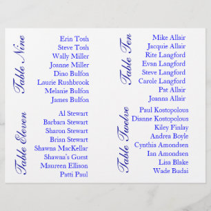 Sample Text for Seating Chart Flyer