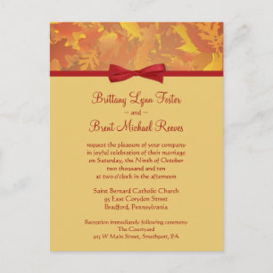Sample Wedding Invitation - Autumn Leaves - Light