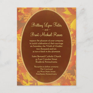 Sample Wedding Invitation - Autumn Mist Round