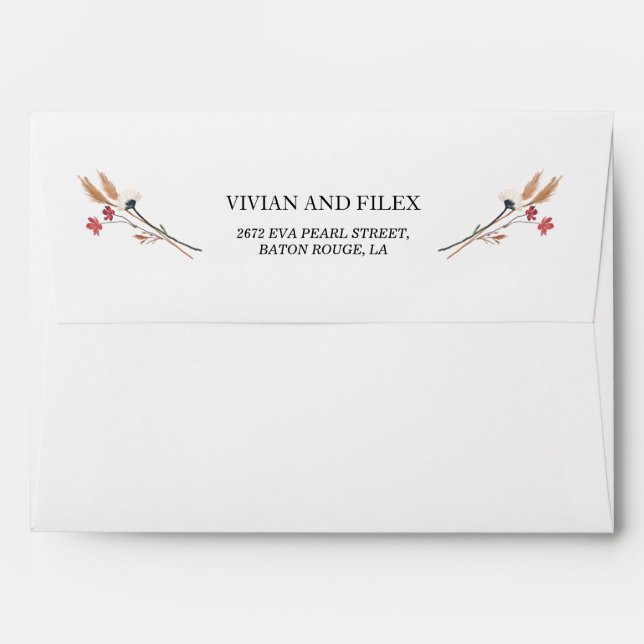 Sample Wildflowers Custom Address  Envelope (Back (Top Flap))