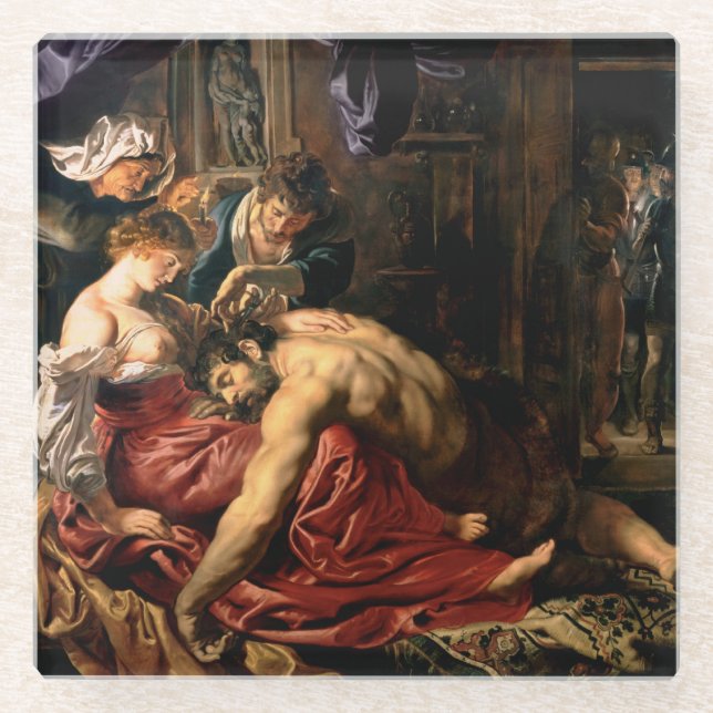 Samson and Delilah, c.1609 Glass Coaster (Front)