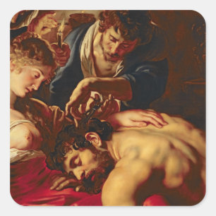 Samson and Delilah, c.1609 Square Sticker
