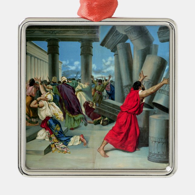 Samson and Delilah Metal Tree Decoration (Front)