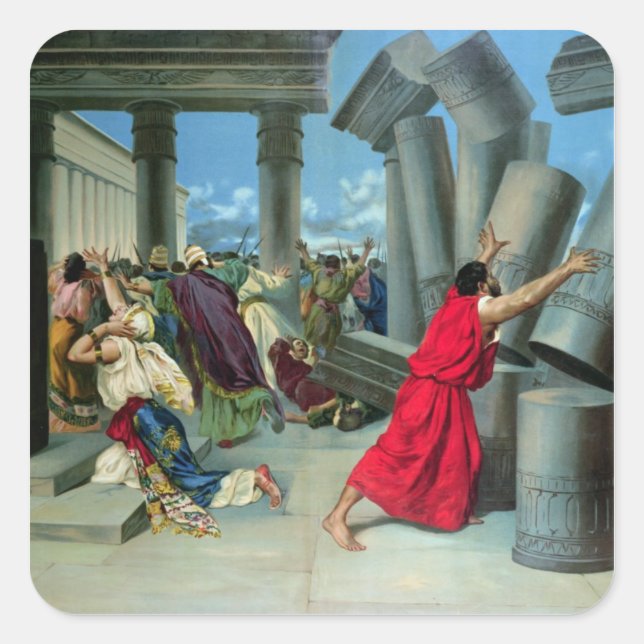 Samson and Delilah Square Sticker (Front)