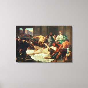Samson betrayed by Delilah (oil on canvas) Canvas Print