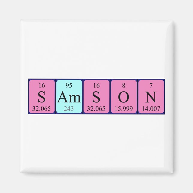 Samson periodic table name magnet (Front)