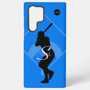 Samsung Cell Baseball Player Graphic & Your Name Galaxy Case