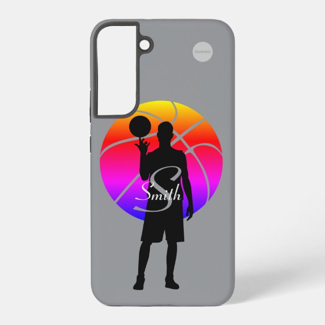 Samsung Cell Phone Case Basketball Graphic w Name (Back)