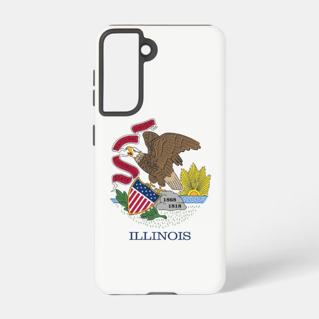 Samsung Galaxy S21 Case Flag of Illinois, U.S.A. (Back)