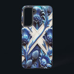 Samsung Galaxy S21 Case Scottish Thistles Design<br><div class="desc">Showcase your love for Scotland with our Samsung Galaxy S21 case featuring a captivating design of Scottish thistles, artistically imitating the flag of Scotland! This stylish phone case blends aesthetics with practicality, offering superior protection while celebrating Scotland’s rich cultural heritage. The blue and white hues of the Scottish flag are...</div>