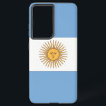 Samsung Galaxy S21 Plus Case flag of Argentina<br><div class="desc">Transform your Samsung Galaxy S21 Plus into a symbol of Argentine pride with our exclusive cover featuring the flag of Argentina! Crafted with meticulous attention to detail, this cover proudly showcases the iconic design of the Argentine flag. The flag features three horizontal stripes of light blue and white, with a...</div>