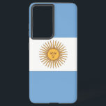 Samsung Galaxy S21 Plus Case flag of Argentina<br><div class="desc">Transform your Samsung Galaxy S21 Plus into a symbol of Argentine pride with our exclusive cover featuring the flag of Argentina! Crafted with meticulous attention to detail, this cover proudly showcases the iconic design of the Argentine flag. The flag features three horizontal stripes of light blue and white, with a...</div>