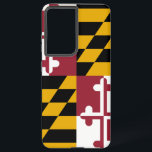 Samsung Galaxy S21 Plus Case Flag of Maryland<br><div class="desc">Transform your Samsung Galaxy S21 Plus into a celebration of Maryland's pride with our exclusive phone cover featuring the state flag! Crafted with meticulous attention to detail, this cover proudly showcases the distinctive elements of the Maryland flag. It features a unique design of alternating quadrants of black and gold with...</div>