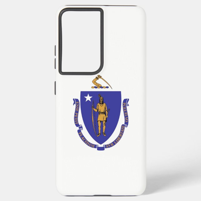 Samsung Galaxy S21 Plus Case Flag of Massachusetts (Back)