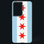 Samsung Galaxy S21 Ultra Case Flag of Chicago<br><div class="desc">Elevate your Samsung Galaxy S21 Ultra with our exclusive phone cover featuring the flag of Chicago! Crafted with precision, this cover proudly displays the iconic elements of the Chicago flag. The design features four red stars representing historical events: Fort Dearborn, the Great Chicago Fire, the World's Columbian Exposition, and the...</div>