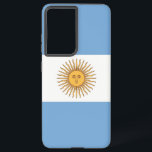 Samsung Galaxy S21 Ultra Case with Argentina flag<br><div class="desc">Transform your Samsung Galaxy S21 Ultra into a symbol of Argentine pride with our exclusive cover featuring the flag of Argentina! Crafted with meticulous attention to detail, this cover proudly showcases the iconic design of the Argentine flag. The flag features three horizontal stripes of light blue and white, with a...</div>