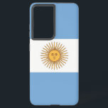 Samsung Galaxy S21 Ultra Case with Argentina flag<br><div class="desc">Transform your Samsung Galaxy S21 Ultra into a symbol of Argentine pride with our exclusive cover featuring the flag of Argentina! Crafted with meticulous attention to detail, this cover proudly showcases the iconic design of the Argentine flag. The flag features three horizontal stripes of light blue and white, with a...</div>