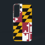 Samsung Galaxy S22 Case Flag of Maryland<br><div class="desc">Transform your Samsung Galaxy S22 into a celebration of Maryland's pride with our exclusive phone cover featuring the state flag! Crafted with meticulous attention to detail, this cover proudly showcases the distinctive elements of the Maryland flag. It features a unique design of alternating quadrants of black and gold with a...</div>