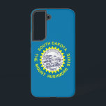 Samsung Galaxy S22 Case Flag of South Dakota<br><div class="desc">Transform your Samsung Galaxy S22 into a symbol of South Dakota pride with our exclusive phone cover featuring the flag of South Dakota! Crafted with meticulous attention to detail, this phone cover celebrates South Dakota's rich heritage and cultural pride. The design prominently features the state flag, showcasing the Great Seal...</div>