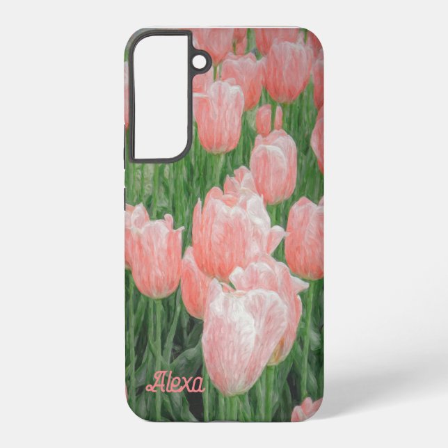 Samsung Galaxy S22+ Case with Pink Tulips (Back)