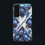 Samsung Galaxy S22 Case with Scottish Thistles<br><div class="desc">Show off your Scottish pride while keeping your phone protected with our Samsung Galaxy S22 case featuring a modern abstract design inspired by Scottish thistles, elegantly imitating the flag of Scotland! Crafted to blend vibrant design with reliable protection, this case goes beyond function—it's a celebration of Scotland’s natural beauty and...</div>