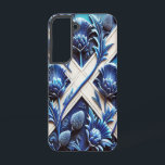 Samsung Galaxy S22 Case with Scottish Thistles<br><div class="desc">Show off your Scottish pride while keeping your phone protected with our Samsung Galaxy S22 case featuring a modern abstract design inspired by Scottish thistles, elegantly imitating the flag of Scotland! Crafted to blend vibrant design with reliable protection, this case goes beyond function—it's a celebration of Scotland’s natural beauty and...</div>