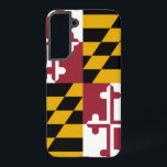 Samsung Galaxy S22 Plus Case Flag of Maryland<br><div class="desc">Transform your Samsung Galaxy S22 Plus into a celebration of Maryland's pride with our exclusive phone cover featuring the state flag! Crafted with meticulous attention to detail, this cover proudly showcases the distinctive elements of the Maryland flag. It features a unique design of alternating quadrants of black and gold with...</div>