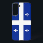Samsung Galaxy S22 Plus Case Flag of Quebec<br><div class="desc">Transform your Samsung Galaxy S22 Plus with our exclusive phone cover featuring the flag of Quebec! Crafted with meticulous attention to detail, this phone cover proudly showcases the iconic design of the Quebec flag. The flag features a white cross on a blue field with four white fleurs-de-lis, symbolising the rich...</div>