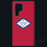 Samsung Galaxy S22 Ultra Case Flag of Arkansas<br><div class="desc">Transform your Samsung Galaxy S22 Ultra into a symbol of Arkansas pride with our exclusive cover featuring the flag of Arkansas! Crafted with meticulous attention to detail, this cover proudly showcases the iconic design of the Arkansas state flag. The flag features a diamond shape with 25 white stars and three...</div>