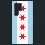 Samsung Galaxy S22 Ultra Case Flag of Chicago<br><div class="desc">Elevate your Samsung Galaxy S22 Ultra with our exclusive phone cover featuring the flag of Chicago! Crafted with meticulous attention to detail, this cover proudly showcases the iconic elements of the Chicago city flag. The design features four red stars, each symbolising a significant event in Chicago's history: Fort Dearborn, the...</div>