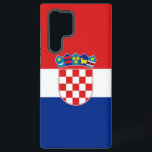 Samsung Galaxy S22 Ultra Case with Croatia flag<br><div class="desc">Transform your Samsung Galaxy S22 Ultra with our exclusive phone cover featuring the flag of Croatia! Crafted with meticulous attention to detail, this phone cover proudly showcases the iconic design of the Croatian flag. The flag features three horizontal stripes of red, white, and blue, with the Croatian coat of arms...</div>