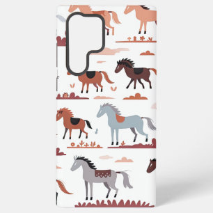 Samsung phone case with abstract horse images.