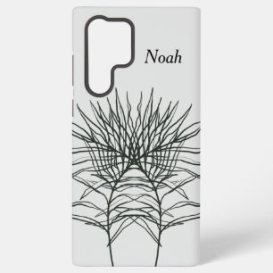 Samsung S22 Ultra Case Light Grey Leaf Lines