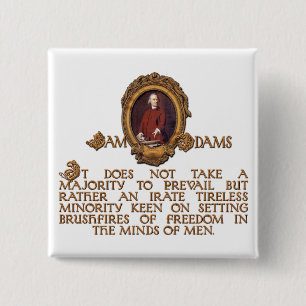 Samuel Adams, Irate and Tireless Guy 15 Cm Square Badge