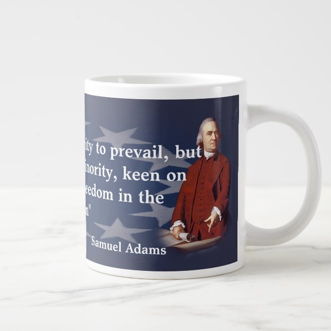 Samuel Adams Quote on Brush Fires of Freedom Large Coffee Mug (Right)