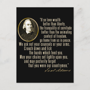 Samuel Adams Quote Postcard