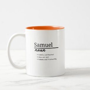 Samuel, Boy Personalised Name Definition Two-Tone Coffee Mug