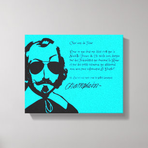 Samuel Champlain Hipster texte du future+lunettes Canvas Print