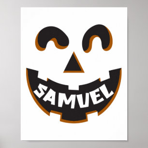 Samuel Jack O' Lantern Pumpkin Kids Custom Hallowe Poster