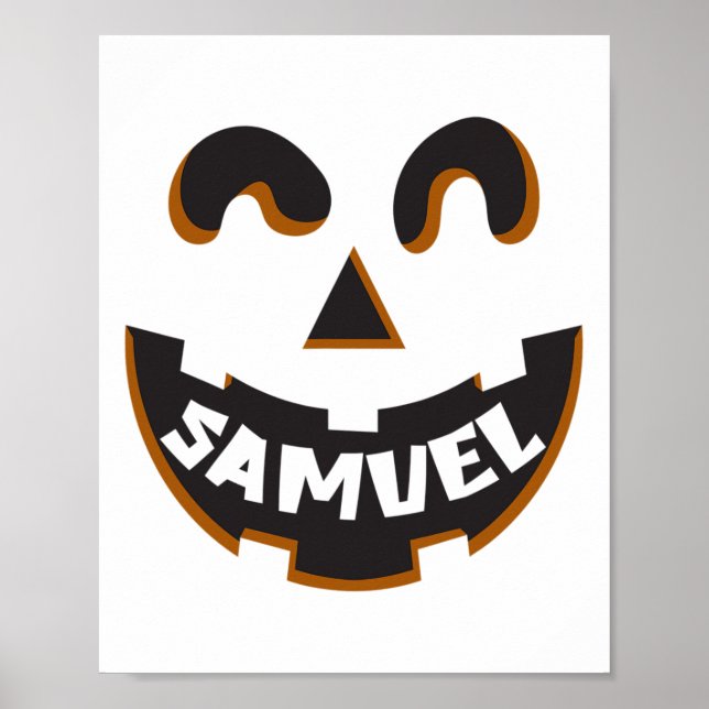 Samuel Jack O' Lantern Pumpkin Kids Custom Hallowe Poster (Front)