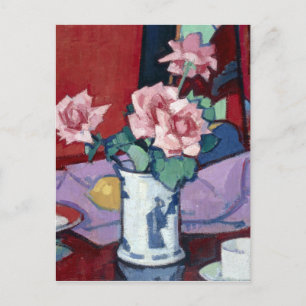 Samuel John Peploe Pink Roses, Chinese Vase Postcard