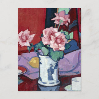 Samuel John Peploe Pink Roses, Chinese Vase Postcard