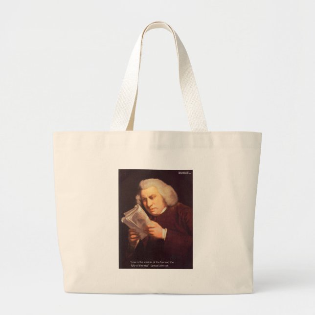 Samuel Johnson Love Is Wisdom Gifts Cards Etc Large Tote Bag (Front)