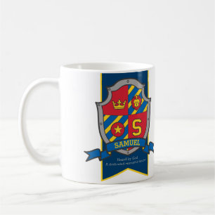 Samuel knight shield red blue name meaning mug