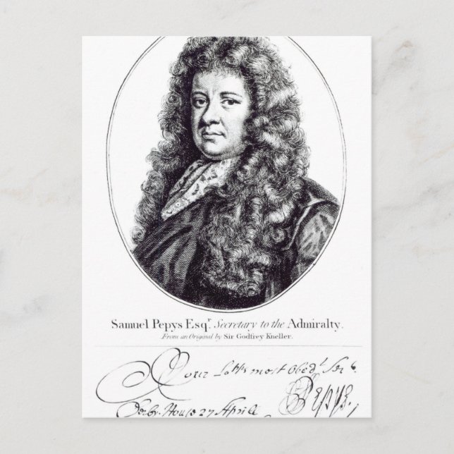 Samuel Pepys Postcard (Front)